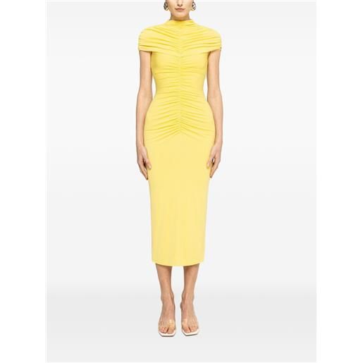 NISSA abito midi con ruches - giallo
