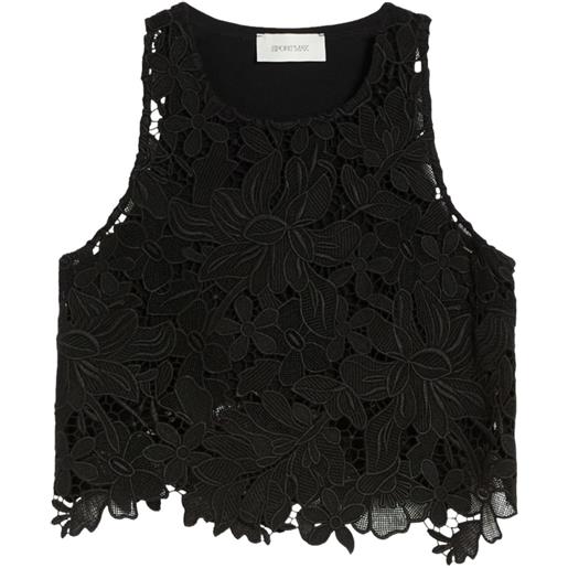 Sportmax top in pizzo a fiori - nero