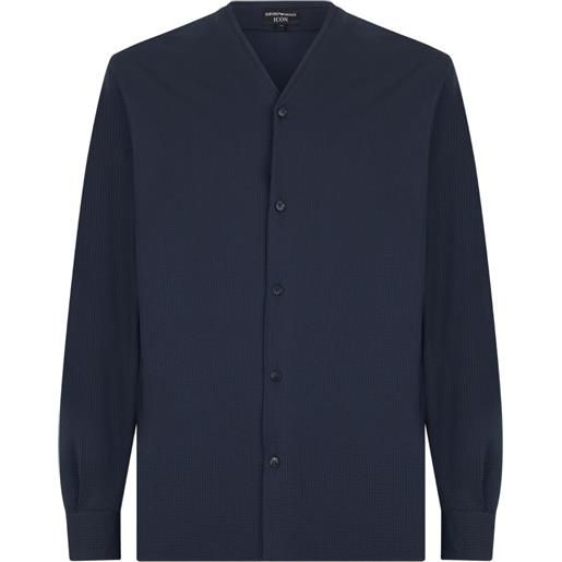 Emporio Armani camicia con scollo a v - blu