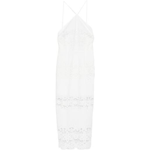 Patrizia Pepe abito midi con ricamo floreale - bianco