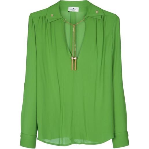 Elisabetta Franchi camicia con colletto doppio - verde