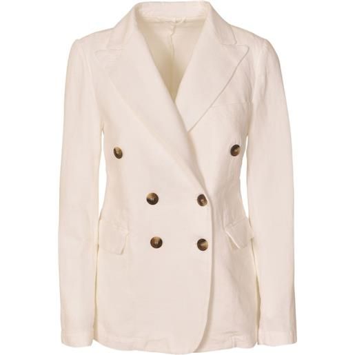 Kiltie double-breasted blazer - bianco