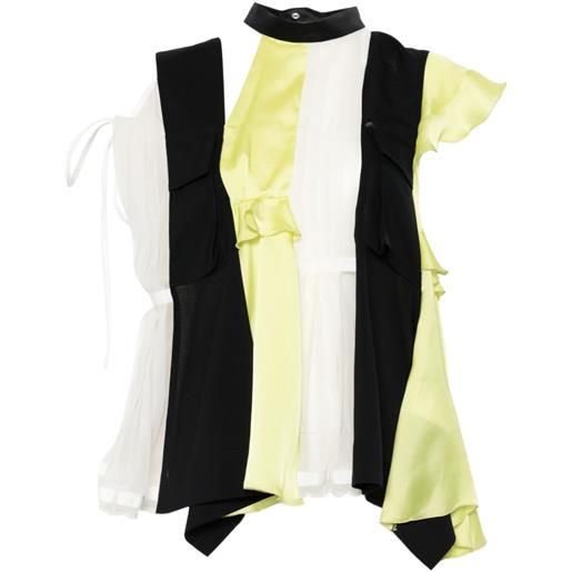 sacai blusa con ruches