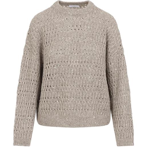 Brunello Cucinelli maglia con applicazioni micro paillettes