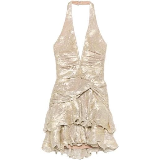 PATBO lurex plunge mini dress