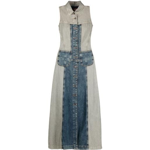 Diesel abito de-arys denim con inserti - blu