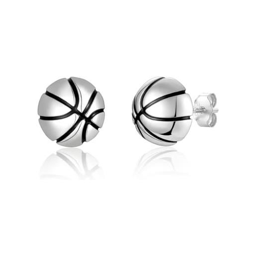Orecchini A Bottone Da Basket In Argento Sterling 925, Per Donna, Gioielli A Forma Di Canestro E Pallone, Regalo Per Appassionate Di Sport