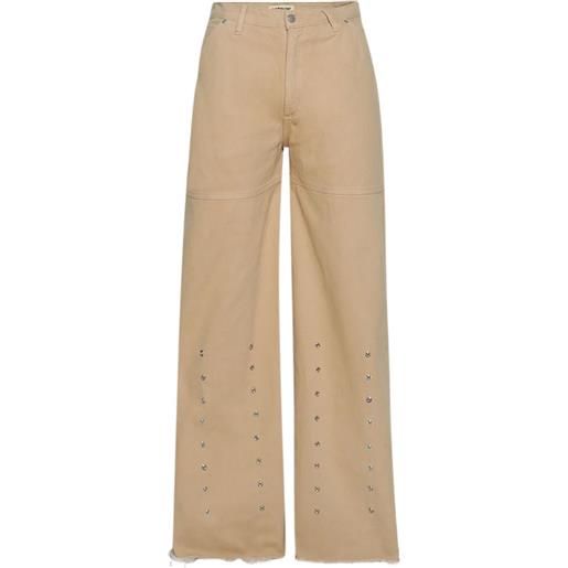 astrum jeans con bordi sfrangiati - toni neutri