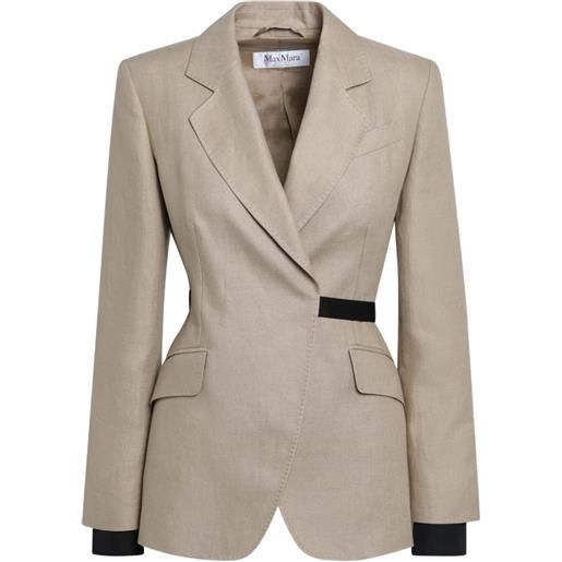 Max Mara giacca con cintura e revers classici - toni neutri