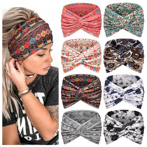 Cerchietti Elastici Per Donna - Sciarpe Larghe Boho, Turbanti E Fasce Per Capelli Yoga