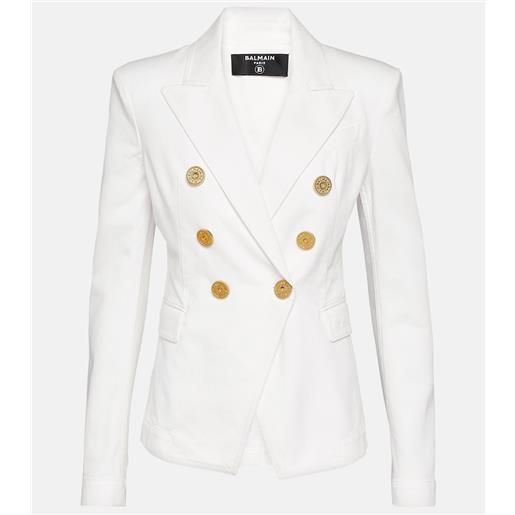 Balmain blazer di jeans doppiopetto