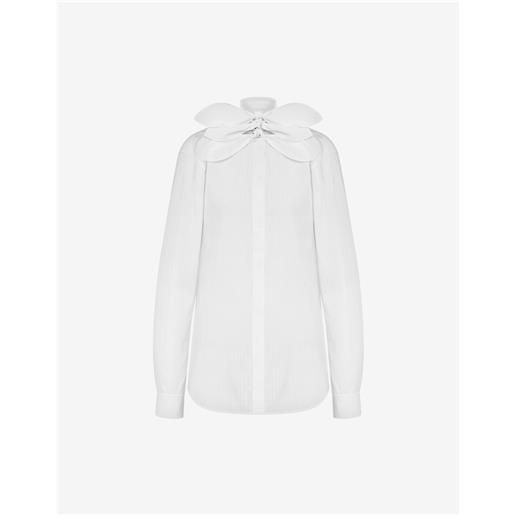 Moschino - camicia in popeline di cotone jacquard - bianco