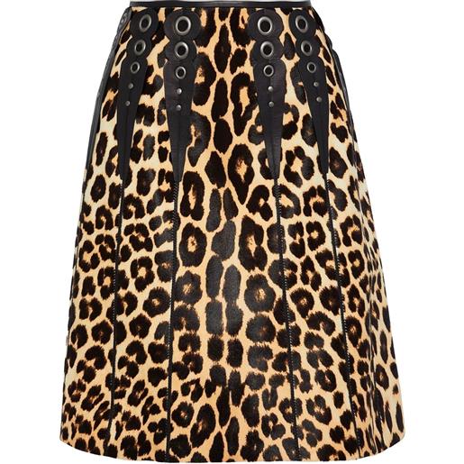 Bottega veneta leopard print calf hair skirt