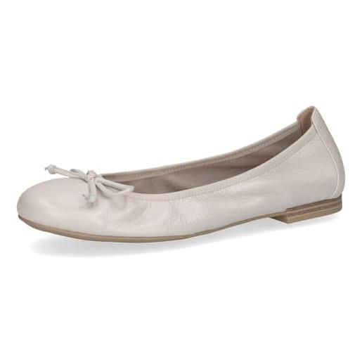 CAPRICE ballerine da donna in pelle con fiocco, crema (pearl perl dee), 38 eu