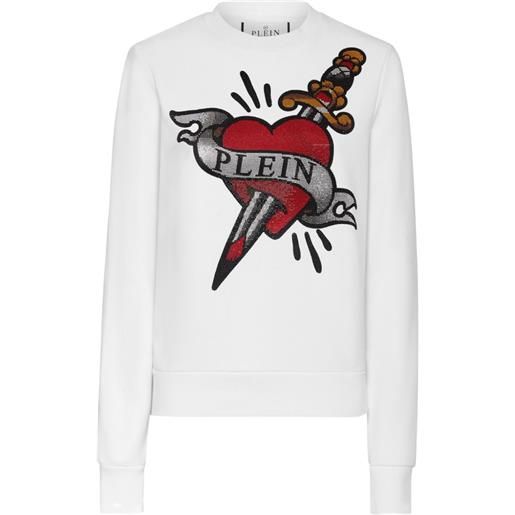 Philipp Plein heart sweatshirt - bianco