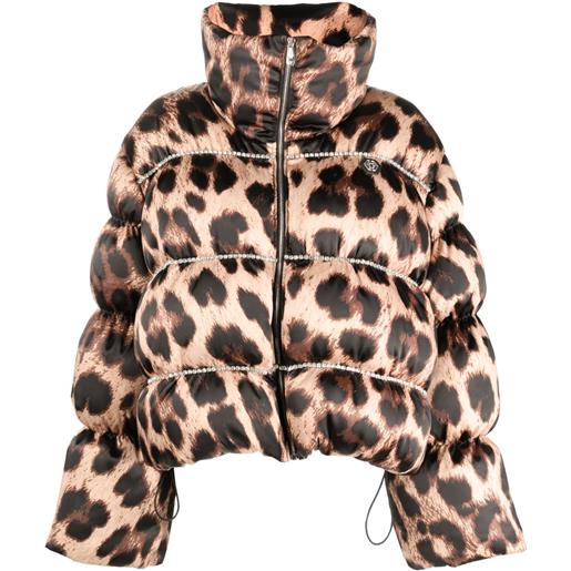 Philipp Plein piumino leopardato - toni neutri