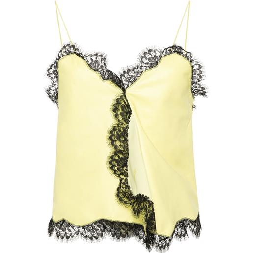 Off-White top con dettaglio in pizzo - giallo