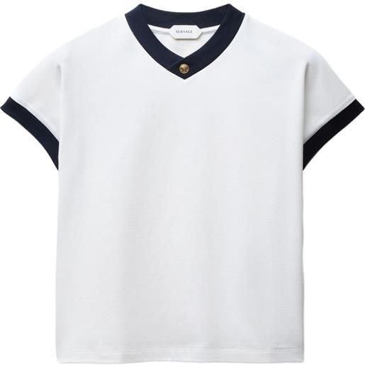 Versace t-shirt con scollo a v - bianco