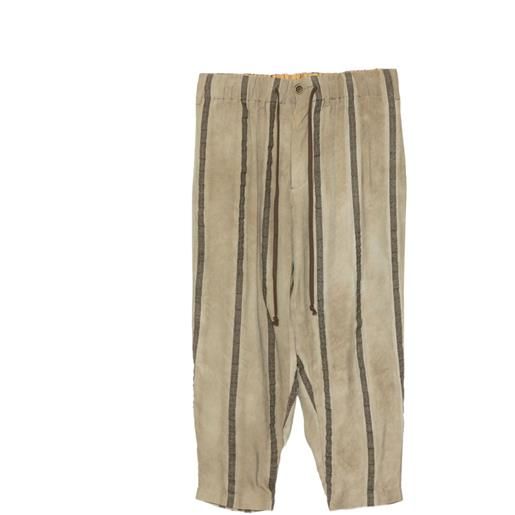 Uma Wang pantaloni a righe con coulisse - grigio