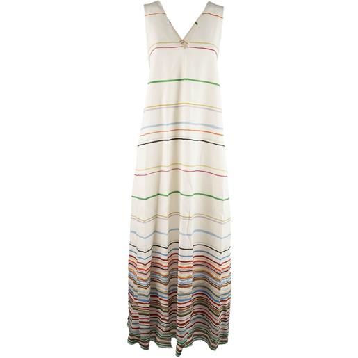 Paul Smith striped v-neck dress - bianco