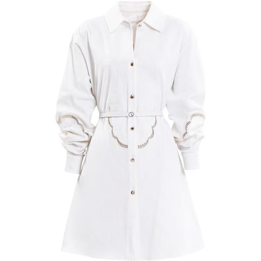Saiid Kobeisy abito corto denim traforato - bianco
