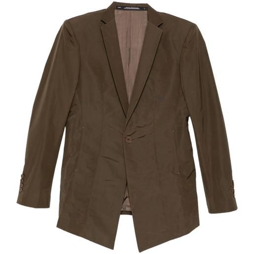 Julius blazer monopetto con scollo a v - marrone