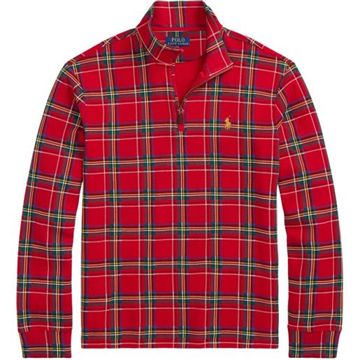 Polo Ralph Lauren felpa con mezza zip - rosso