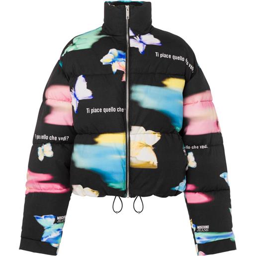 MOSCHINO JEANS piumino con stampa grafica - nero