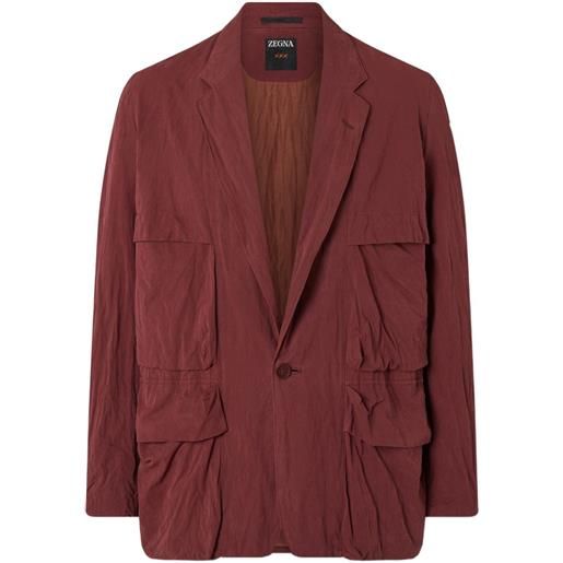 Zegna giacca-camicia con tasche - rosso