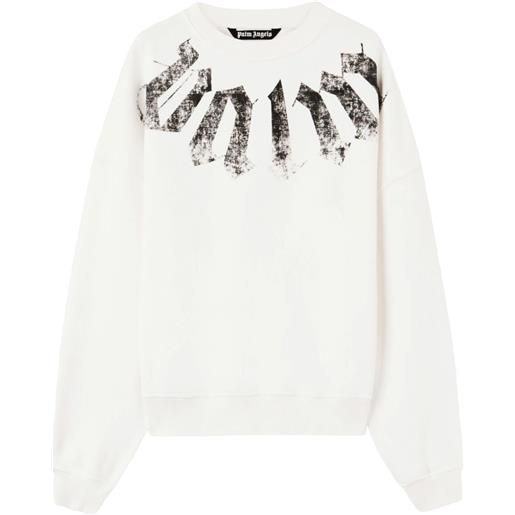 Palm Angels felpa con logo - bianco