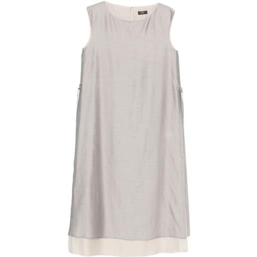 Peserico abito in organza - grigio