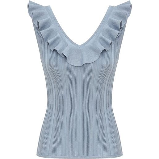 ZIMMERMANN aster ruffled top - blu