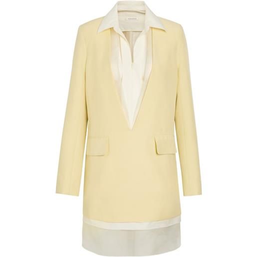VORANIDA layered-design v-neck dress - giallo