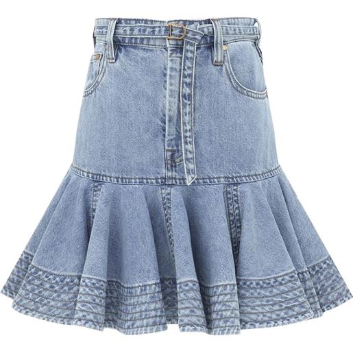 ZIMMERMANN minigonna denim indra - blu