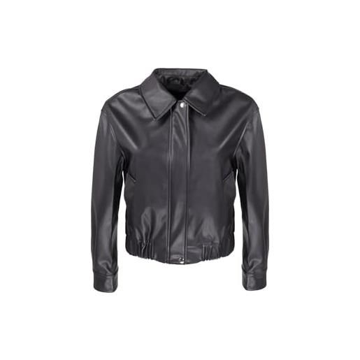 QUEEN HELENA giacca di pelle giubbino corto giacchetta biker leggera casual donna y4006 (it, testo, xl, regular, regular, nero)