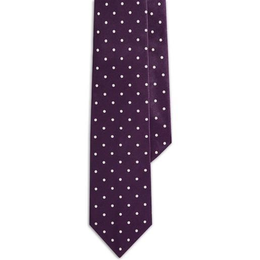TigerTie Designer Cravatta in seta - porpora viola purpur a pois - Cravatta in seta Tie