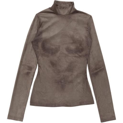 Acne Studios top trompe l'oeil a collo alto - marrone