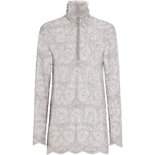 Dolce & Gabbana blusa a collo alto - grigio