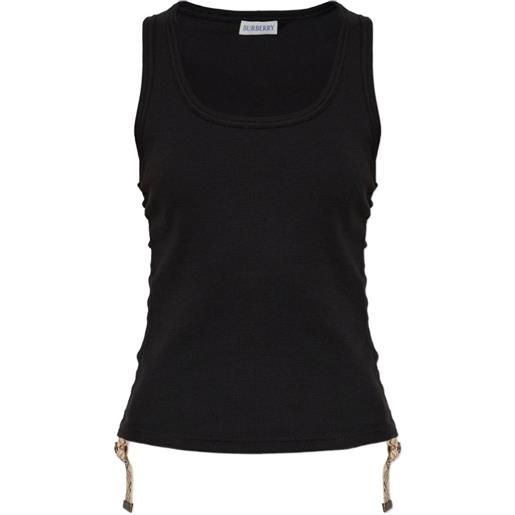 Burberry top con nodo laterale - nero