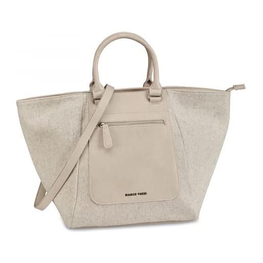 MARCO TOZZI Borsa Da Sera Donna Beige – Tracolla Inclusa, 3 Scomparti, 13 Litri, Design Moderno In Tessuto E Sintetico - 4