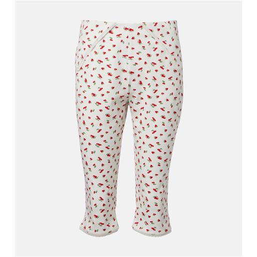 Posse pantaloni capri ebony in misto cotone con stampa