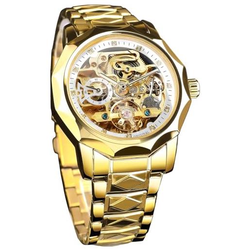 FORSINING Orologio Uomo Automatico Scheletrato | Acciaio Inox Color Oro | Modello FSG9418M4 - 3
