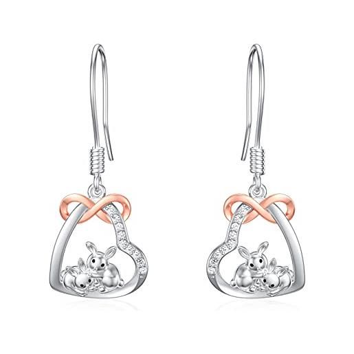 Orecchini Donna Argento 925 A Forma Di Coniglietto - Piccoli E Delicati, Regalo Perfetto Per Pasqua