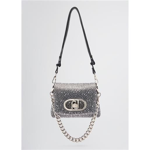 Liu jo borsa lapuffy piccola con strass, nero