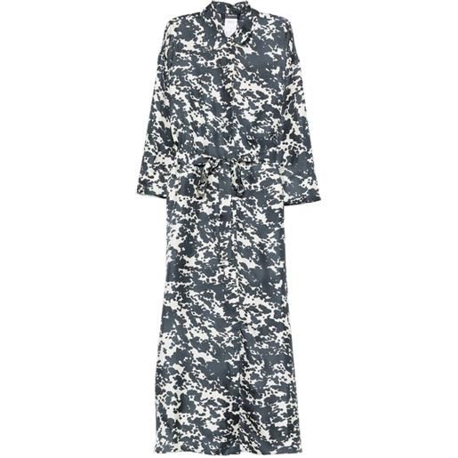'S Max Mara abito lungo leva con stampa astratta - blu
