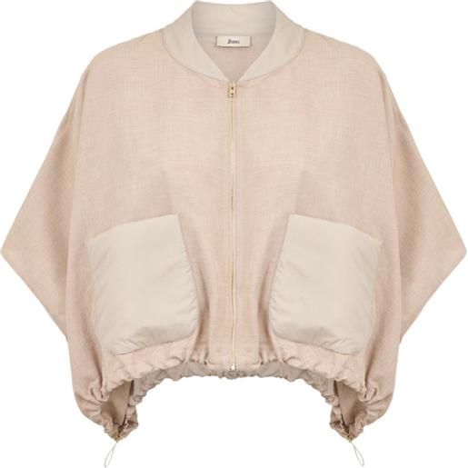 Herno poncho con zip - toni neutri