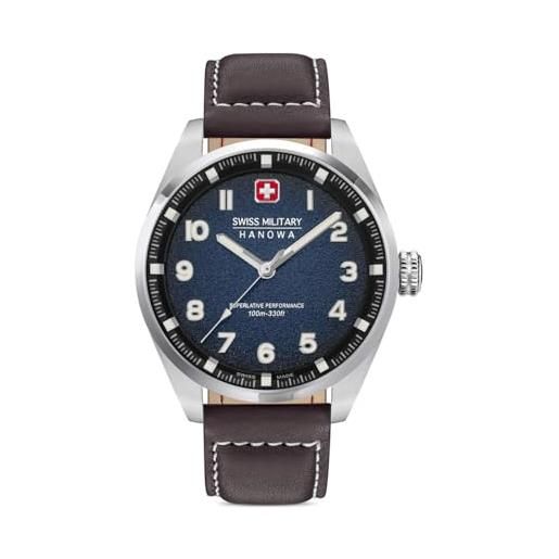 Swiss Military Hanowa Orologio da uomo analogico svizzero con cinturino in acciaio inox SMWGL0002101, argento/nero, misura unica, Bracciale