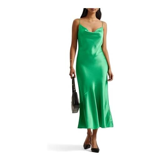 Ted Baker abito longuette da sera con scollo ad anello tunca-satin, verde, l