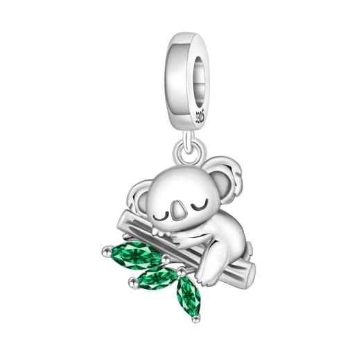 MicLee Collana Con Ciondolo A Cuore Elefante In Argento 925 E Zirconi – Gioiello Creativo Per Donna E Ragazza, Catena 45 Cm, Sacchetto Velluto Incluso