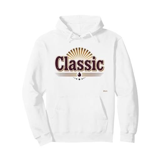 Mademark classica vintage retro sunburst tipografia felpa con cappuccio, unisex per adulti, bianco, xxl
